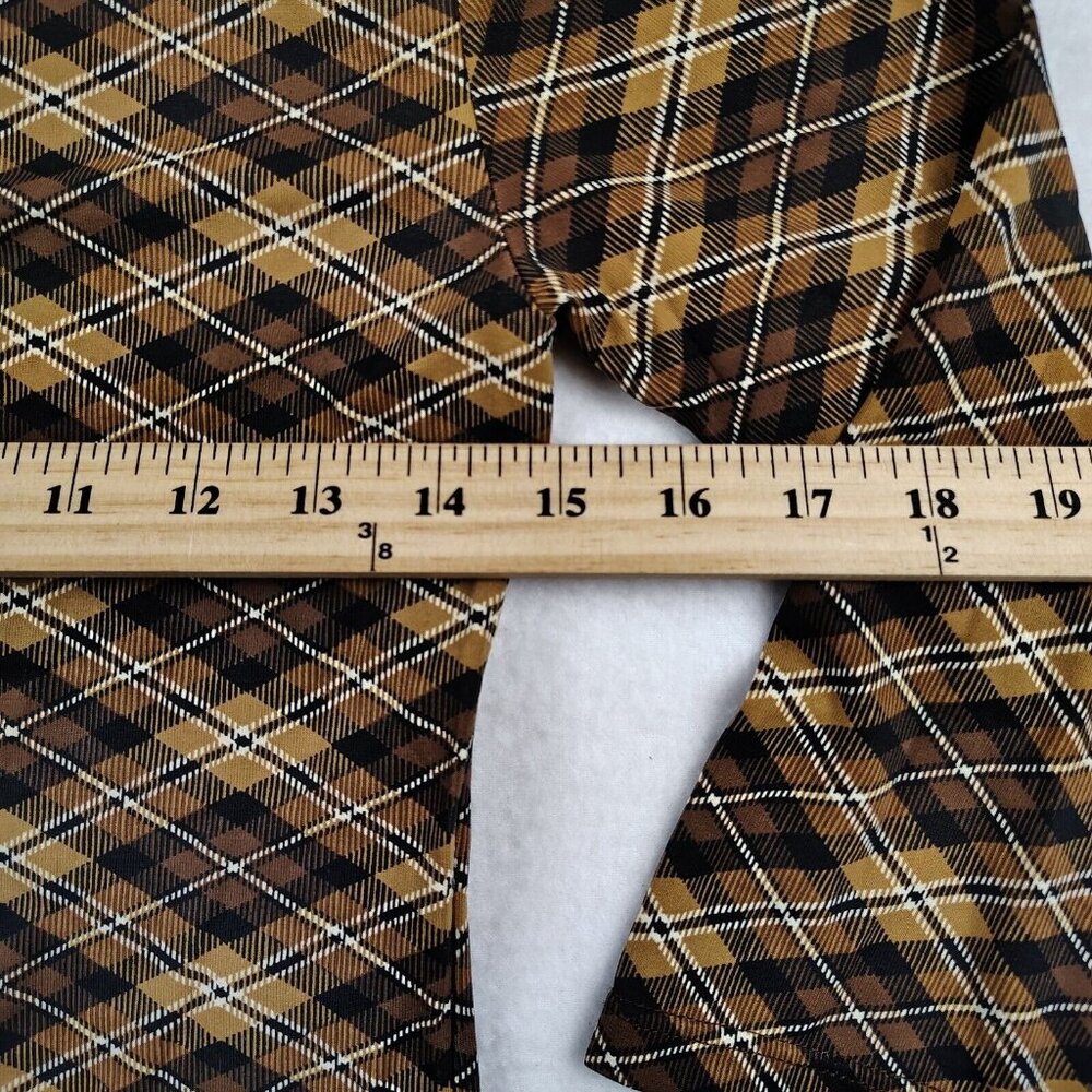 Zara Knitwear Shirt Brown Plaid 3/4 Sleeve Sz Medium - Picture 9 of 9